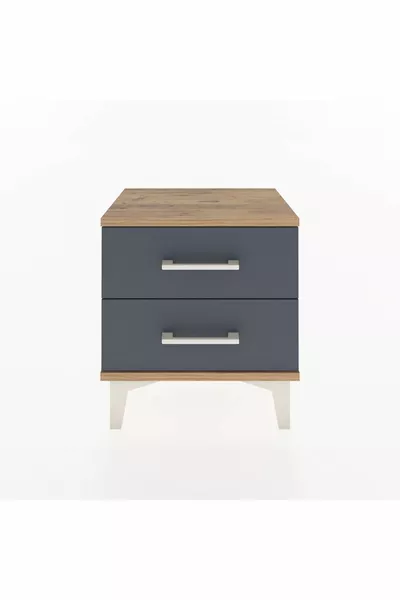 Comodino Arges 2 Cassetti Pino-Antracite