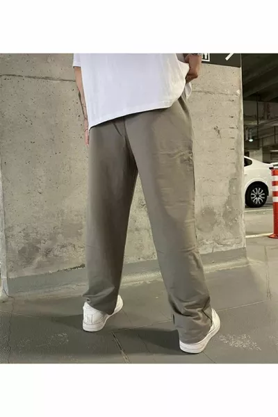 Широк тъмно сив спортен панталон унисекс