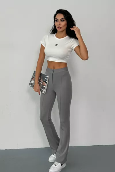 Crepe Fabric Stretch Women's Palazzo Pants 3-Piece Set