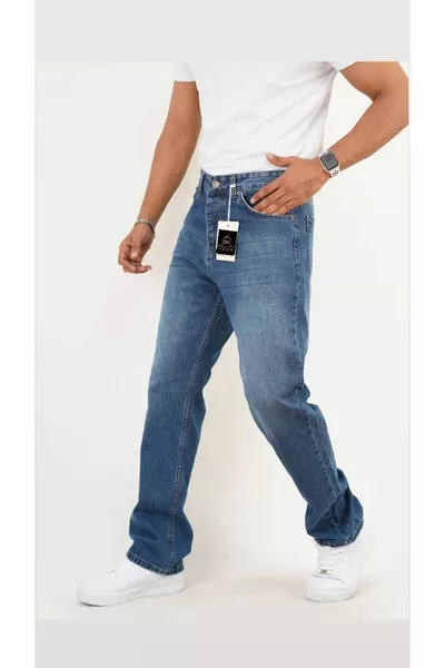 بنطال باغي أزرق داكن مغسول