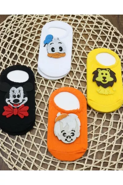 حذاء طفل شبكي من اللباد بأربع قطع