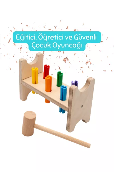 Jeu de marteau en bois coloré Montessori / 1 an et plus / Jouet éducatif, instructif et sûr pour enfants