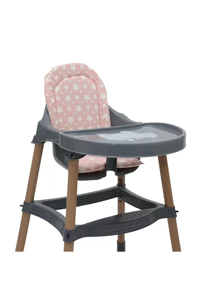 وسادة كرسي طعام فاخرة للأطفال (متوافقة مع جميع كراسي الطعام) باللون الوردي