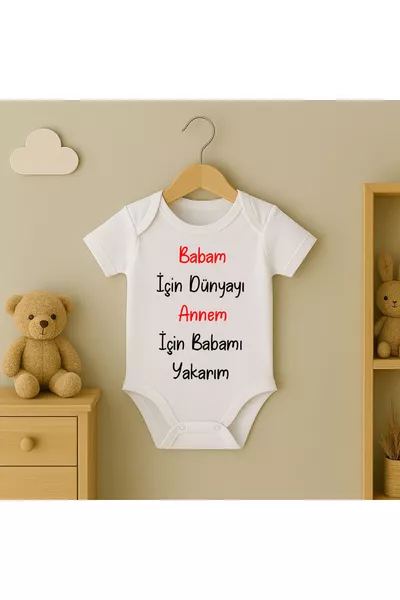 بيجامة أطفال مكتوب عليها: من أجل أبي سأدمر العالم، ومن أجل أمي سأحرق أبي