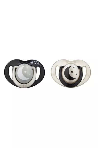 Sterilization & Storage Box Black & Pearl Pattern Dual Orthodontic Pacifier Night & Day 0+