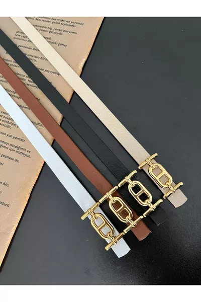 Ceinture fine avec boucle en or – Lot de 4 : ceinture pour pantalon, ceinture pour chemise, ceinture pour veste, ceinture pour robe