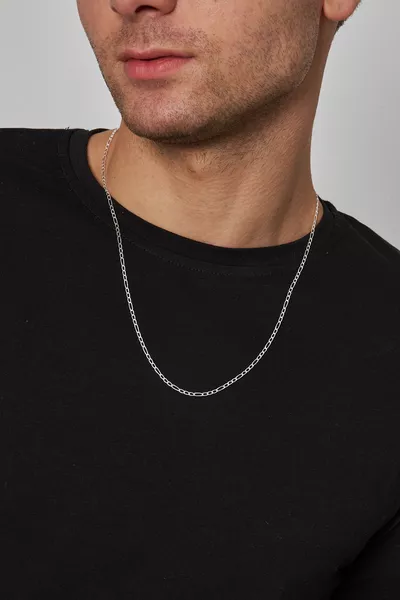 Мъжко колие с верижка 2 мм Figaro от сребро  проба 