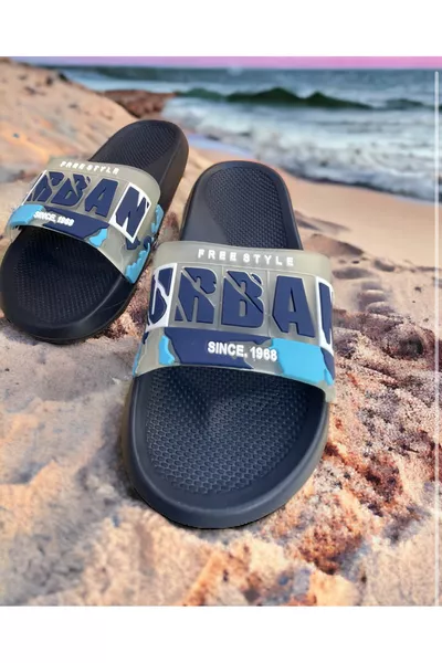 شبشب رجالي يومي بنقشة تمويه للشاطئ والمسبح والحديقة والبحر