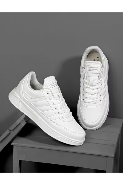 Täglicher Herren Weißer Sneaker Schnürer Bequeme Orthopädische Sportschuhe