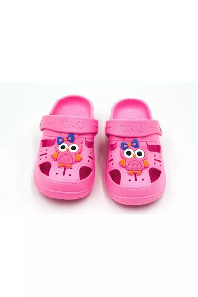 Sandales pour enfants à semelles antidérapantes et motif animalier - Rose