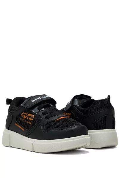 Kinder Unisex Zwart Oranje Comfortabele Klittenbandschoenen