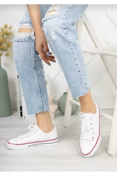 Unisex Short White Linen Sneaker