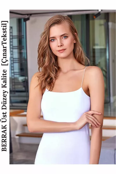  Модальный тонкий топ с тонкими бретельками, носки в подарок, Asil_zade Çınar Tekstil