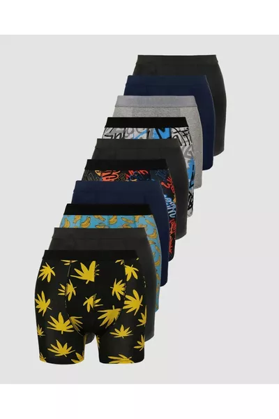 بوكسر رجالي مستقيم بألوان مختلطة - طقم خاص من  قطع مريح ومرن