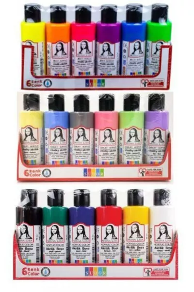  цвята акрилна боя Chalky+Neon+Нормална (Sd + )