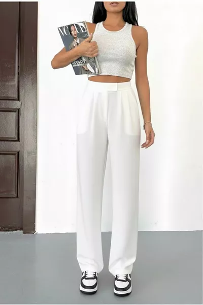 Women's High-Waist Velcro Waist Palazzo Pants