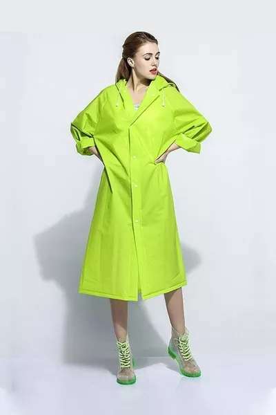 Unisex Pistaziengrüner Wasser- und Winddichter Regenmantel