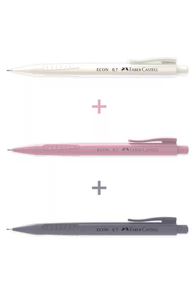 Механичен молив Econ Versatil, 3 броя, 0.7, Ергономичен дизайн (ИЗПРАЩА СЕ СЪС СЛУЧАЙНИ ЦВЕТОВЕ)