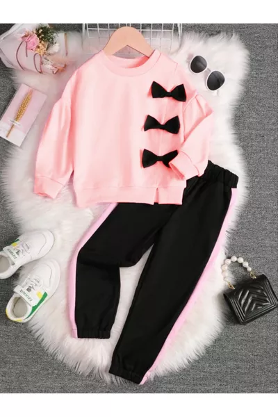 Комплект за момиче с къс ръкав от % памук