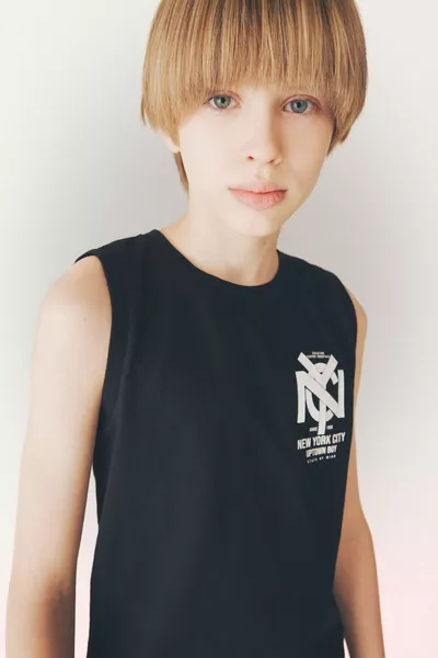 Boys' Bike Neck Printed Tank Top HS