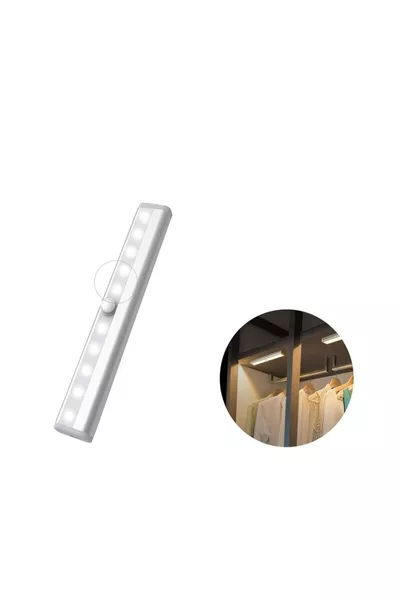 Lampe LED blanche  LED avec capteur de mouvement, rechargeable, pour placard, bureau ou maison