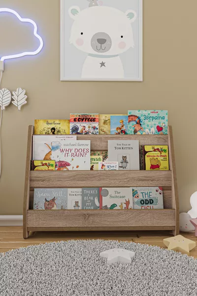 Montessori Mdf Çocuk Kitaplığı - Sonoma Meşe