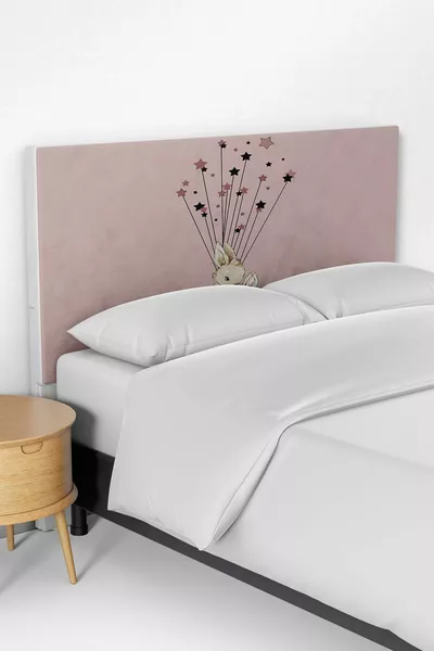 Чехол на изголовье кровати в детскую с рисунком кроликов