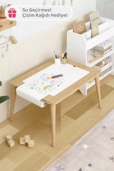 Tavolo da Gioco e Attività in Legno Resistente all'Acqua per Bambini