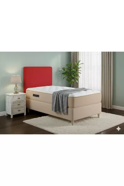 غطاء رأس سرير مفرد سم أحمر اللون، قماش مرن عالي الجودة مع رباط