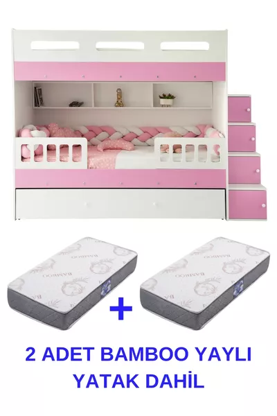 Berlin Ranza / Letto a castello in bambù con 2 molle incluso