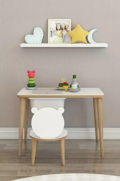 Детский письменный стол для игр и занятий, летний вариант с отдельным столом и стулом