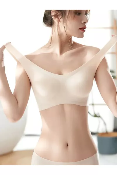 Безшевен сутиен с подплънка, не оставя следи, лазерно рязане, push-up, без банели, оформящ, невидим