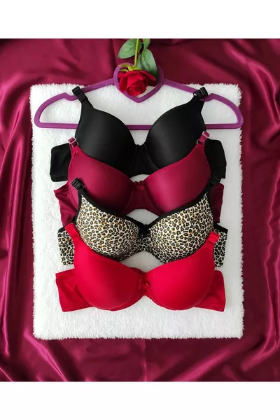 Дамски ежедневен комплект от 4 сутиена без подплънки с банели