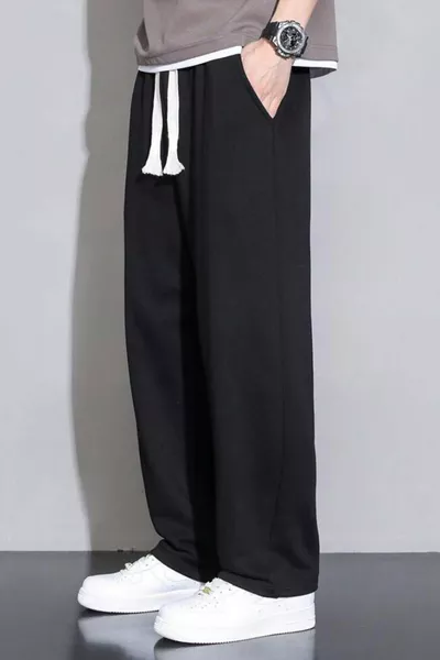 بنطال رياضي واسع الأرجل بثلاث طبقات من القماش