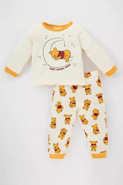 0-4 Years Special Cartoon Print Baby and Kids Pajama Set - Wide Collar & Special Size Options