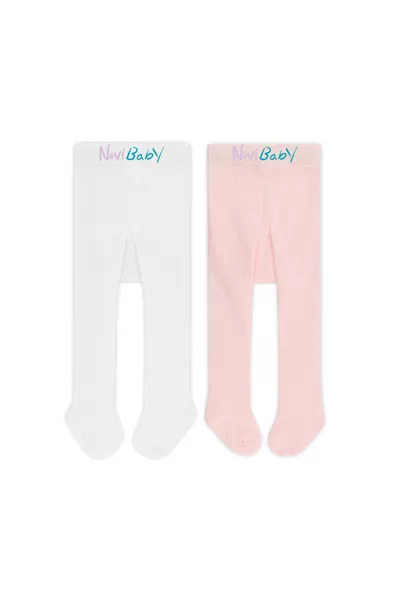 جوارب قطنية للأطفال حديثي الولادة، جوارب قطنية للبنين والبنات، للجمهور المدرسي، أبيض عاجي ووردي، طقم من اثنين
