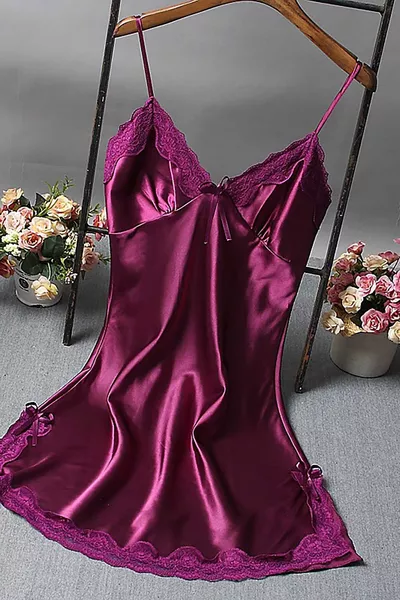 Lace Short Satin Nightgown