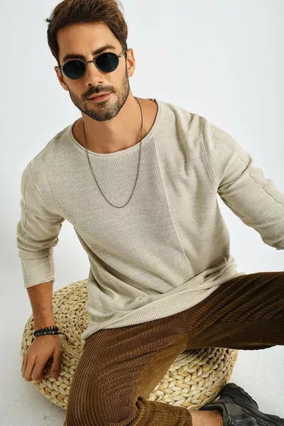 Heren Coltrui Panelpatroon Dunne Sporttrui 