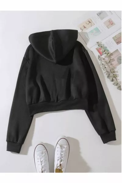 Dames Oversized Rits Hoodie Crop Sweatvest