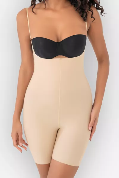 كورسيه نسائي لتنسيق الجسم – لتشكيل الصدر والبطن والخصر، باللونين الأسود ولون البشرة، للاستخدام اليومي