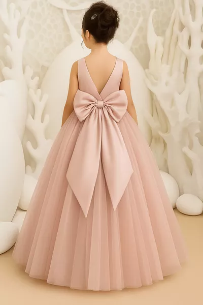 Robe fille couleur poudre