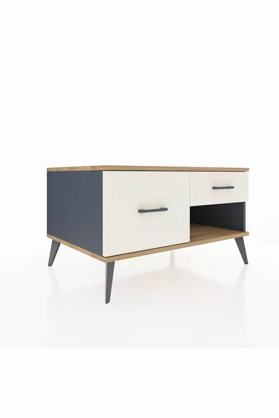 Kronos Dressoir 2 Lades Antraciet-Spar/Marmer
