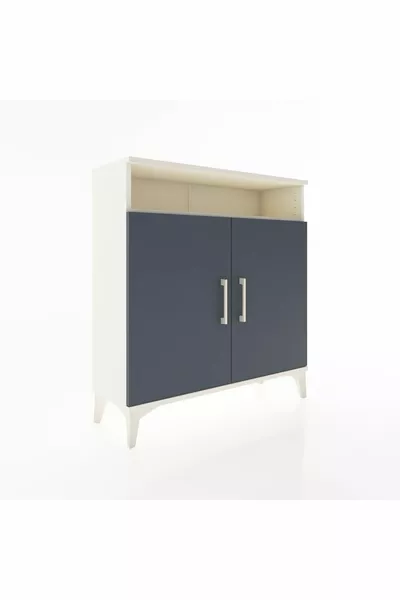 خزانة أرجيس بثلاثة أرفف وبغطائين، لون حجر القمر-أنتراسيت