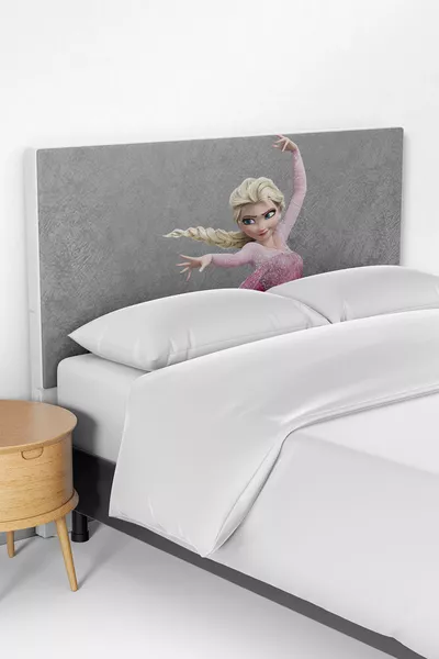 Grijs Elsa Patroon Kinderbed Boxspring Hoofdeinde Hoes