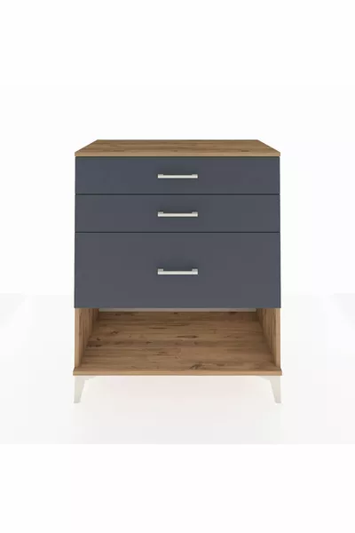 خزانة هايبيريون بثلاثة أدراج، صنوبر-أنثراسيت