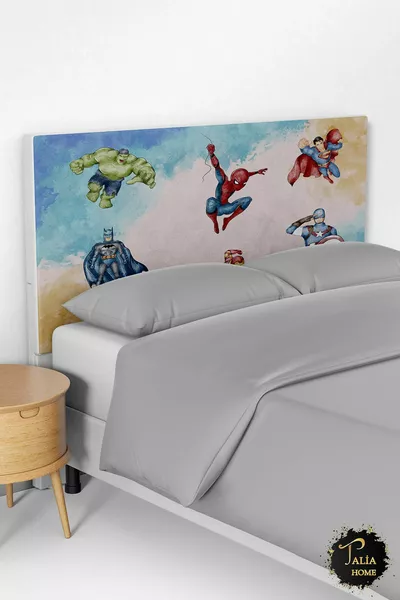 Marvel Super Heroes Patterned Bed Base Headboard Cover