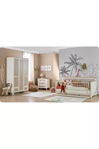 غرفة أطفال أوريون (خزانة بثلاث أبواب + * مونتيسوري + كومودينو)