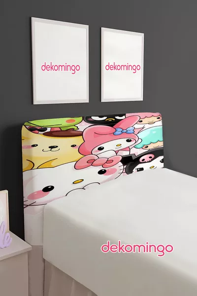 KUROMI AND FRIENDS PATTERNED BED HEADBOARD COVER (SINGLE)