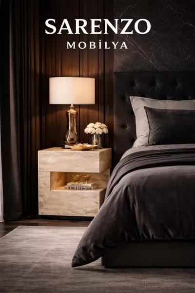 Travertine-Look Nightstand