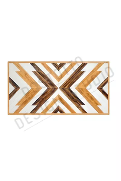 رأس سرير/قاعدة سرير مزدوجة يدوية الصنع من الخشب الإسكندنافي